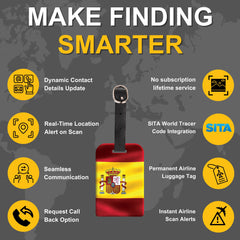 Smart Bag Security Tag - Spain Flag [Pack 2]